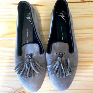 Giuseppe Zanotti Tassel Suede Smoking Slipper size 39